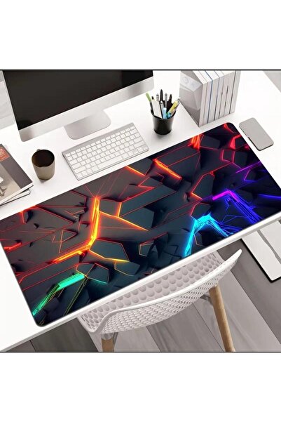 sgeteknoloji Sge Technology 65X25 cm 3D Dimensional Design Anti-Slip Base Speed Surface Gamer Mouse Pad Gaming