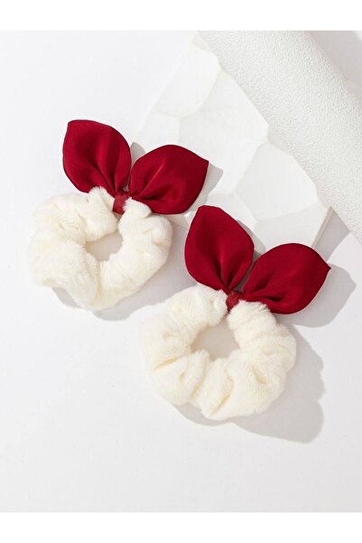 alhifa Set de catarame elastice din pluș cu fundă de Anul Nou