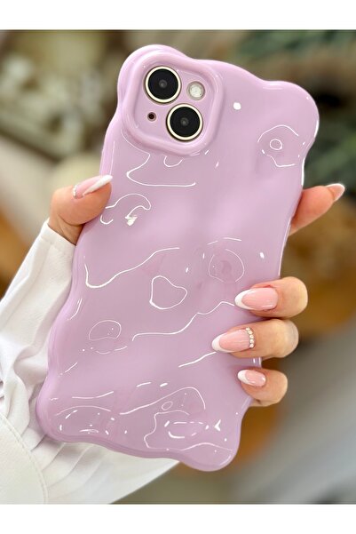 Go Aksesuar Iphone 15 Uyumlu 3d Bubble Tasarımlı Pastel Renk Esnek Silikon Kılıf