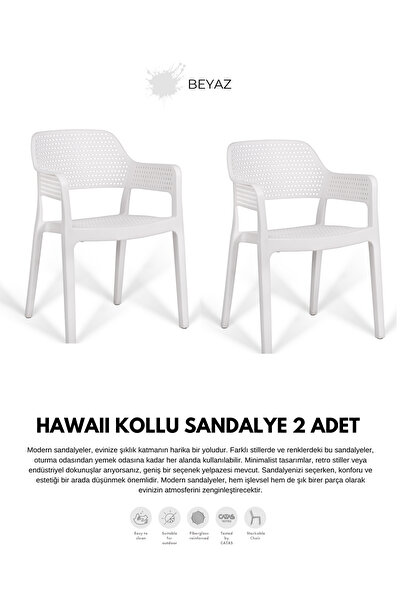 Daim Plastik HAWAİİ KOLLU BAHÇE SANDALYESİ 2 Lİ SET