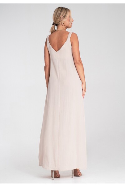 Figl Simple and elegant dress - Summer strap dress - Beige M1194 universal