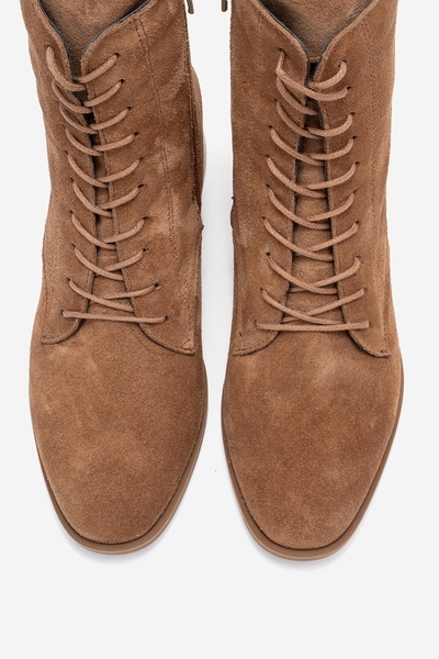 LuviShoes Γυναικείες μπότες με χοντρό τακούνι AVIA Toprak Suede Γνήσιο δέρμα Γνήσιο δέρμα