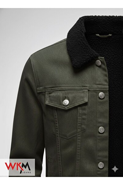 WKM Men's Classic Cut Shearling Jean Jacket