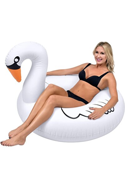 GoFloats Swan Inflatable Pool Party Tube (Large)