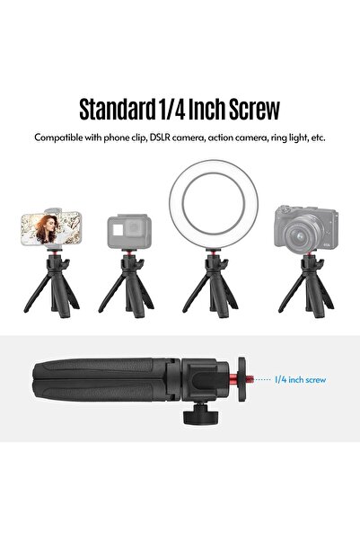 EACAM Portable Lightweight 4-Level Adjustable Tripod for Mobile/Camera/Selfie -