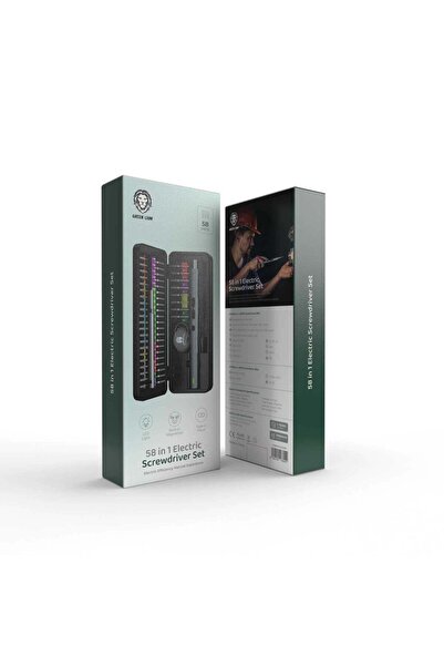 Green Lion مجموعة مفكات براغي كهربائية 58 في 1 - أسود