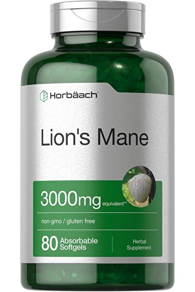 Horbaach Horbäach Lions Mane Mushroom 3000mg 80 Absorbable Softgels