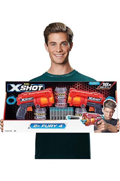 Zuru X-Shot Excel Fury 4 Combo - 4-Round Rotating Foam Dart Blaster (Up to 27 m)