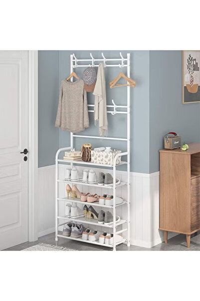 KEKE 4 Tier Corner Bar Cabinet Coffee Stand with Hooks, Kitchen Storage Rack for Small Spaces