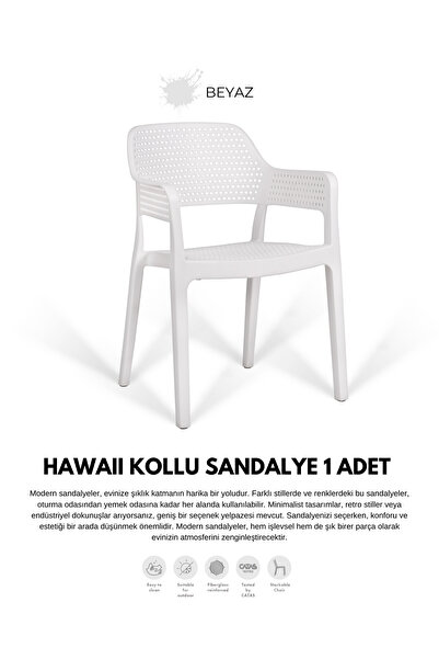 Daim Plastik HAWAİİ KOLLU BAHÇE SANDALYESİ 1 Lİ