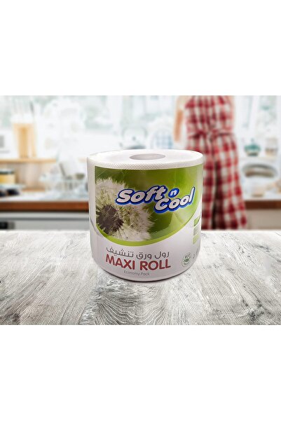 Soft N Cool Eco-Friendly High Absorbency Kitchen Maxi Roll Tissue, 1 Ply x 300 meter