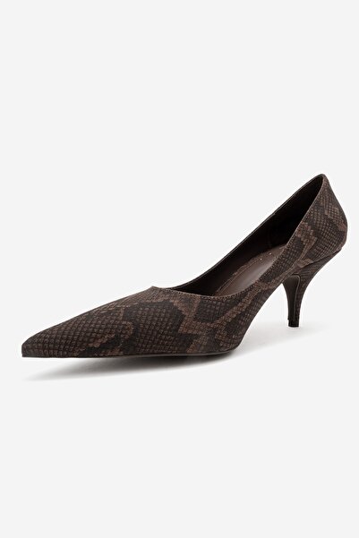 LuviShoes Marcus Brown Patterned Women's Heeled Shoes