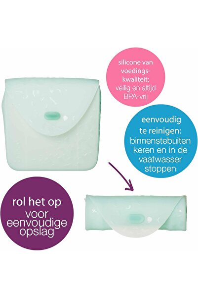 b.box Silicone Sandwich Pocket - Reusable Lunch Pocket (Forest, Ages 3+)