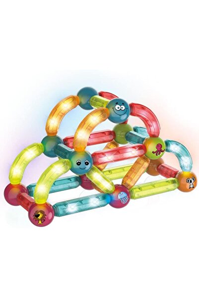 fitto LED Magnetic Building Blocks Set, 52 Pieces with 9 Flat and 3D Configurations