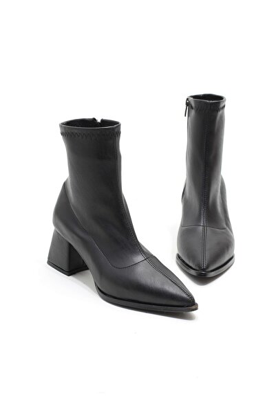 lizel LZ039 SİYAH RENK STREÇ KALIN TOPUKLU KADIN BOT