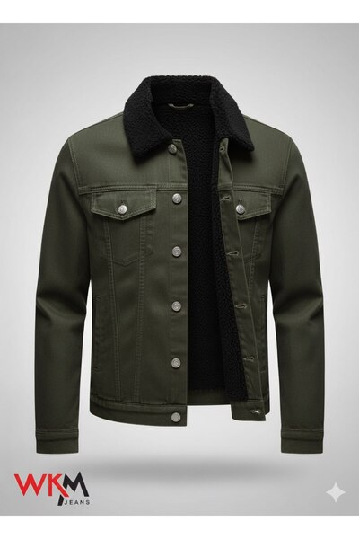 WKM Men's Classic Cut Shearling Jean Jacket