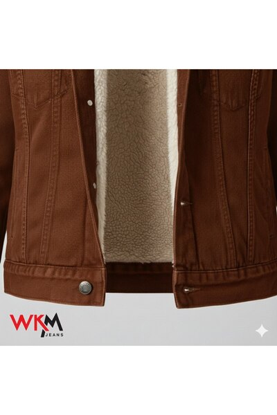 WKM Men's Classic Cut Shearling Jean Jacket
