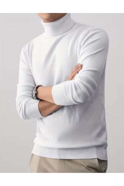 Masimar Men's Regular Fit Turtleneck Sweater Soft Textured Full Fisherman Sweatshirt