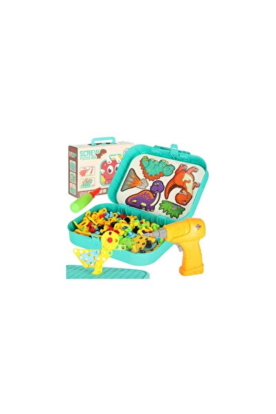 Three top online Building blocks in a suitcase + screwdriver (dinosaur)