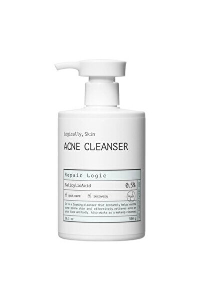 Logically Skin Logically, Skin Acne Cleanser - Cleansing Gel for Face and Body with Salicylic Acid, 300 ml