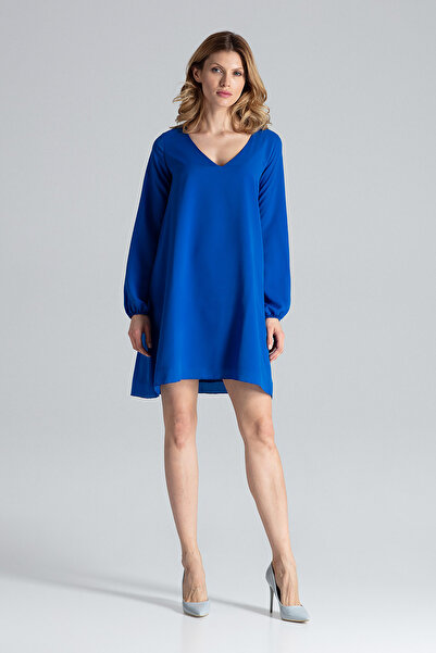 Figl Blue oversized V-neck dress - Casual dress M566 size S/M