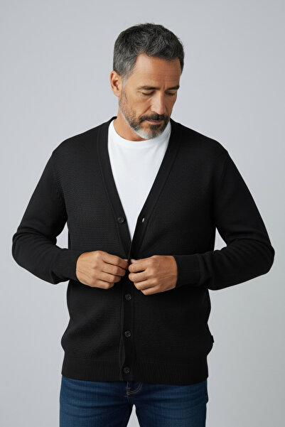 Butik Loose Fit Quality Anti-Pilling Winter Thick Genuine Wool Dad Cardigan