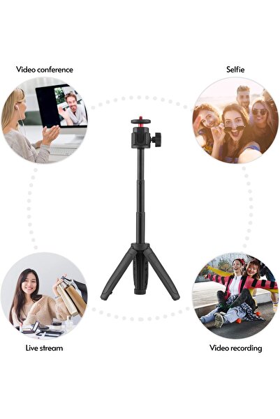 EACAM Portable Lightweight 4-Level Adjustable Tripod for Mobile/Camera/Selfie -