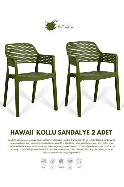 Daim Plastik HAWAİİ KOLLU BAHÇE SANDALYESİ 2 Lİ SET