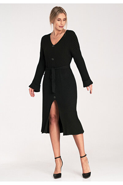 Figl Sweater dress - Button dress - Black dress M1095 size Universal