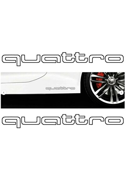 Oracal Set of 2 tuning stickers for Audi, Quattro, thin writing, durable, 40cm, white