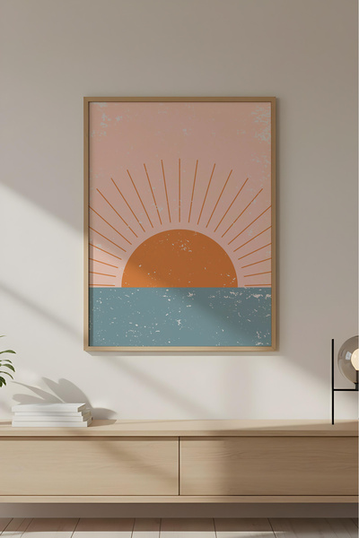 huhuli Ahşap Çerçeveli Soyut Tablo Huhu582