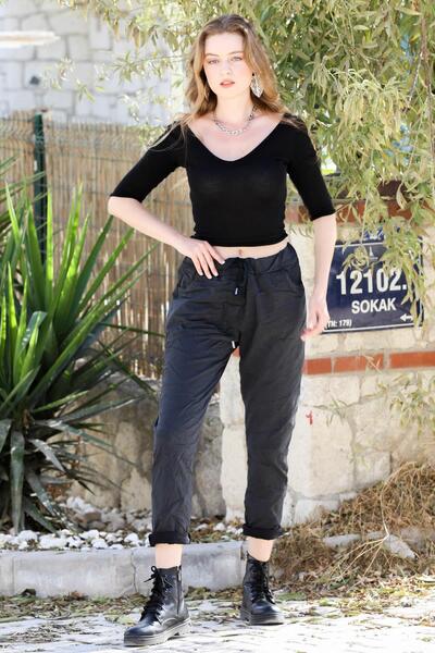 della moor Women's Anthracite Italian Large Size Straight L Stretch Fabric Pants 44-54 Size