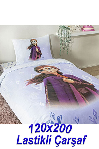 Taç Licensed Disney Frozen Diamond Queen Size Cotton Duvet Cover Set 120X200 Fitted Sheet