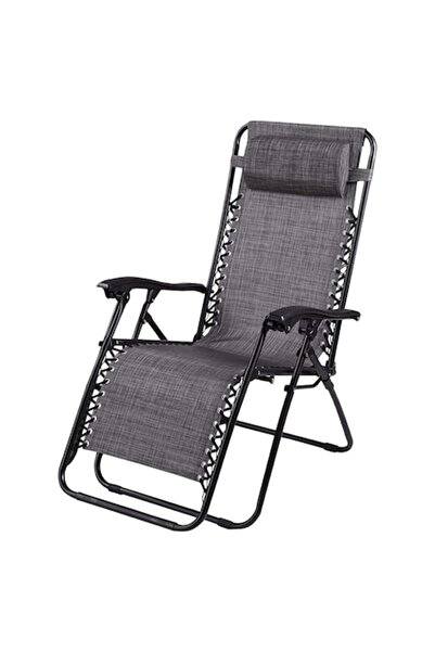 Home Decor Folding chair / lounger, zero gravity, garden/terrace/beach with headrest 175x65x110 cm,