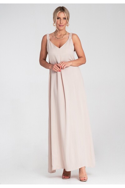 Figl Simple and elegant dress - Summer strap dress - Beige M1194 universal