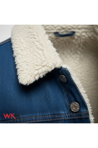 WKM Men's Classic Cut Shearling Jean Jacket