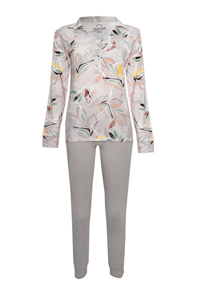uniconf Pijama dama din bumbac si modal cu maneca lunga PFI135IMP173