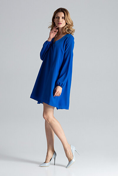 Figl Blue oversized V-neck dress - Casual dress M566 size S/M