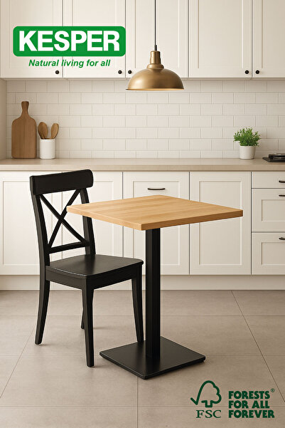 Kesper Masif Ahşap Kare Mutfak/Balkon Masası 60x60