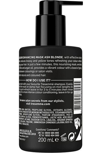 TRESemmé Ash Blonde Colour Enhancing Hair Mask, 200 ml