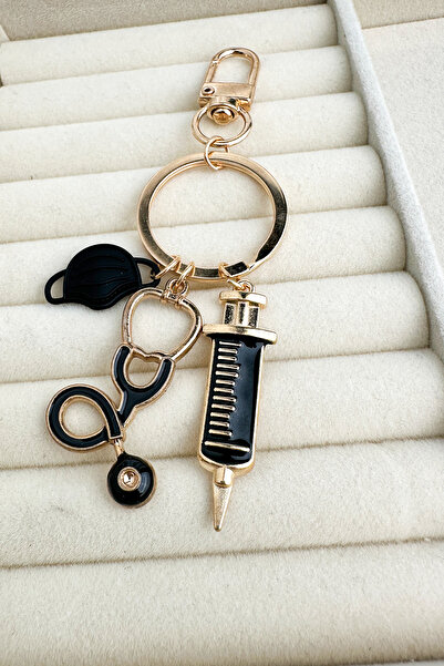 Modex Μπρελόκ αξεσουάρ τσάντας με χρυσό κίτρινο στηθοσκόπιο