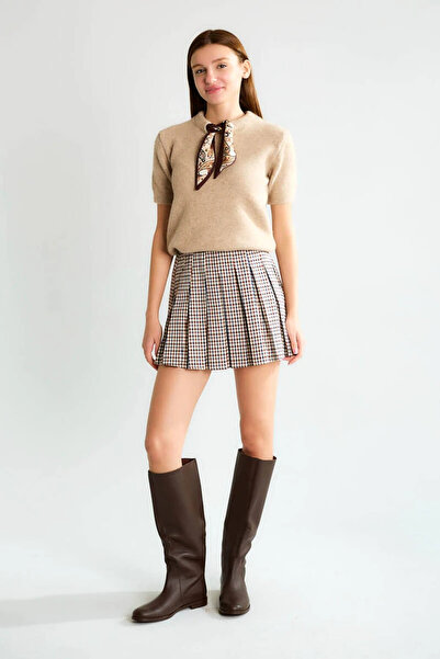 cemo Basic Half-High Neck Short Sleeve Cashmere-Look Knitwear