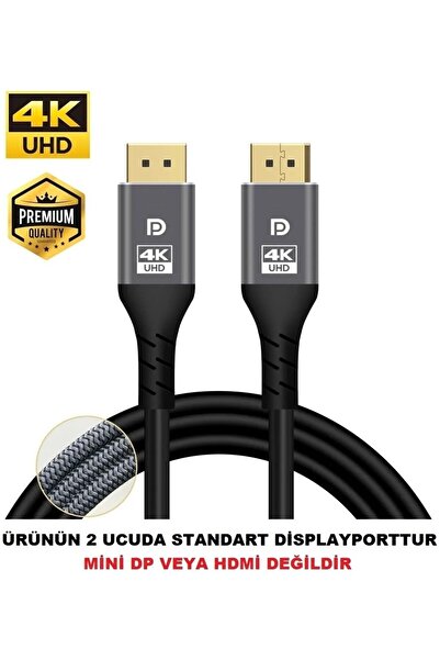 pluscore 2 Metre Displayport Dp Kablo 4K Premium 360 Herze Kadar Destekli
