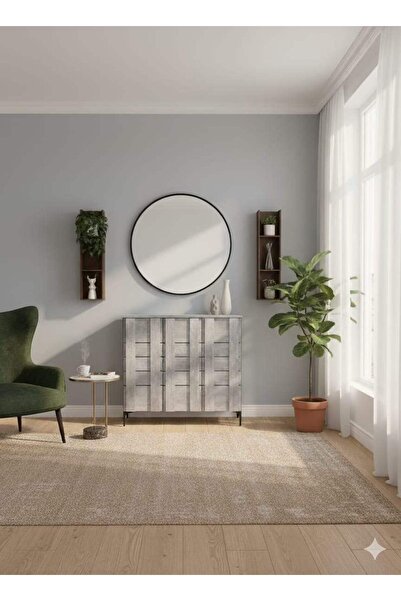 Generic Wooden 3 Door Shoes Cabinet, Grey Colour