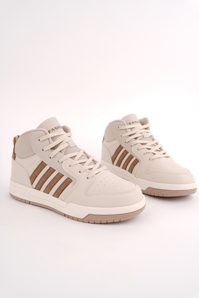 McDark Bej Unisex High Top Snekaer Shoes