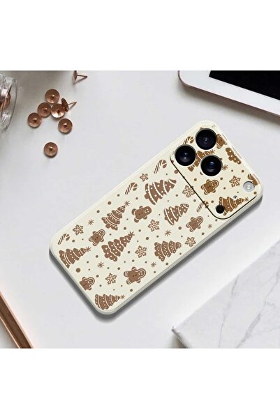 REDz Accessories Christmas Gingerbread Case, For iPhone 17 Pro Max, Camera Protection, Silicone, Cream