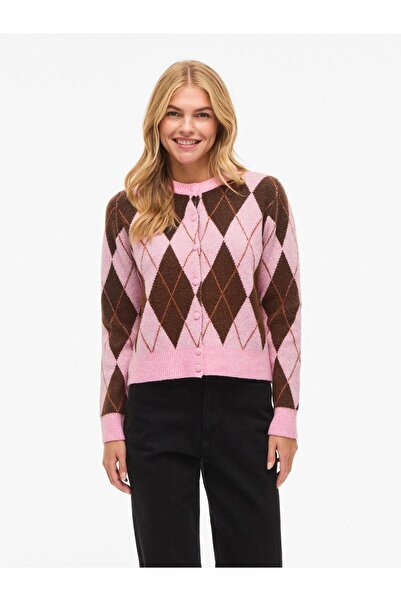 VILA Strickjacke VINORE Rundhals