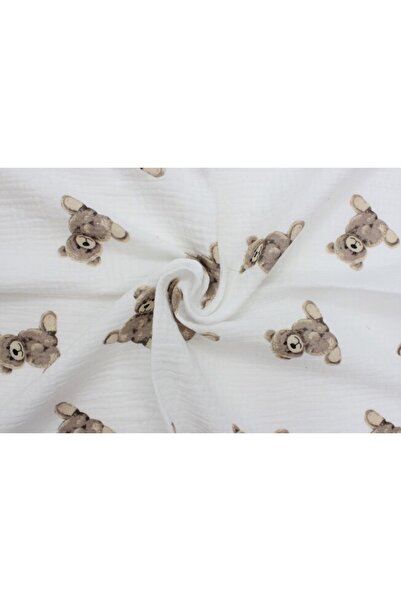 PRICHINDEL fitted sheet, muslin, Little Bear Martinel, white, 120x60 cm