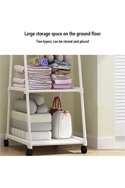 Twinkle Mart Clothes Rack - Small Metal Garment Rack with Shelves for Bedroom, Rolling Clothing Rack