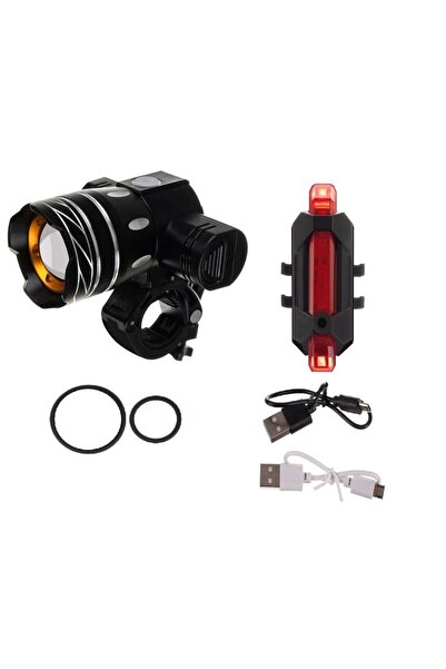 Trizand Set lumini față și spate pentru bicicletă, 2x CREE XML-L T6, 3/7 modu...